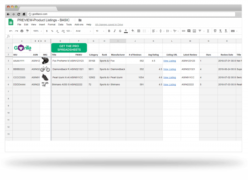 Real examples and spreadsheet previews - Gorilla ROI